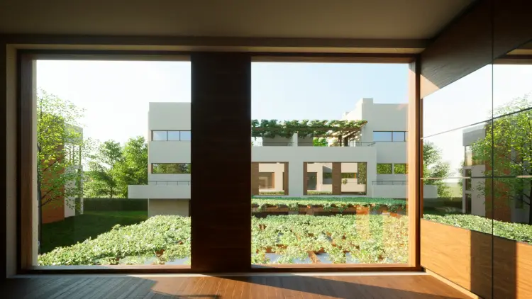 Wizualizacja — salon i kuchnia